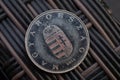 One Hungarian Forint HUF as a symbol of currency in Hungary Royalty Free Stock Photo