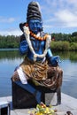 Sculpture on the most important Hindu lake on the island of Mauritius