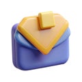 One Incoming Email 3D Icon for Instant Message Notification with a Modern and Professional Representation