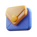 One Incoming Email 3D Icon for Instant Message Notification with a Modern and Professional Representation