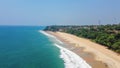 One of India finest beaches Varkala beach, Kerala, India aerial view. Royalty Free Stock Photo