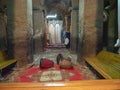 Interior of the biggest church of Medhane Alem, Lalibela, Ethiopia