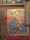 Interior of the biggest church of Medhane Alem, Lalibela, Ethiopia