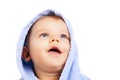 One isolated baby boy looking up Royalty Free Stock Photo