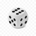 One isometric craps game dice, matte photo realistic material Royalty Free Stock Photo