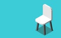 One isometric white chair Royalty Free Stock Photo