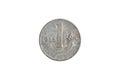 One italian lira coin Royalty Free Stock Photo