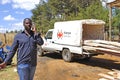 One of 10 Kenya Red Cross timber sites for reconstruction Kenyan farmhouses