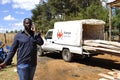 One of 10 Kenya Red Cross timber sites for reconstruction Kenyan farmhouses
