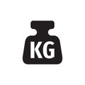 One kilogram weight black icon design. 1 kg sign. Vector illustration