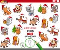 One of a kind activity for kids with pets on Christmas time Royalty Free Stock Photo