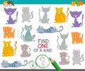 One of a kind game with cartoon cats and kittens Royalty Free Stock Photo