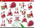 One of a kind game with cartoon Christmas characters Royalty Free Stock Photo