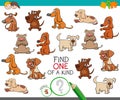 One of a kind game with cartoon dogs characters Royalty Free Stock Photo