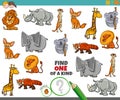 One of a kind game for children with animals Royalty Free Stock Photo