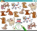 One of a kind game for children with cartoon dogs Royalty Free Stock Photo