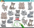 One of a kind game for children with cute cartoon cats Royalty Free Stock Photo