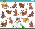 One of a kind game for children with dogs and puppies Royalty Free Stock Photo