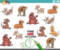 One of a kind game for children with funny dogs Royalty Free Stock Photo