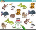 One of a kind game for children with wild animals Royalty Free Stock Photo