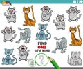 one of a kind game with funny cartoon cats and kittens Royalty Free Stock Photo