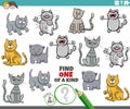 one of a kind game with funny cartoon cats and kittens Royalty Free Stock Photo