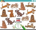 one of a kind game for kids with cartoon dogs Royalty Free Stock Photo