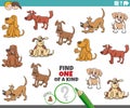 One of a kind game for kids with funny dogs Royalty Free Stock Photo