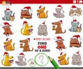 One of a kind game for kids with pets on Christmas time Royalty Free Stock Photo