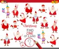 One of a kind game with Santa Claus characters Royalty Free Stock Photo