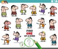 One of a kind task for children with cartoon men Royalty Free Stock Photo