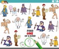One of a kind task for children with cartoon people Royalty Free Stock Photo