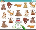One of a kind task for children with dogs Royalty Free Stock Photo
