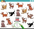 One of a kind task for children with dogs and puppies Royalty Free Stock Photo