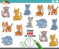 One of a kind task for kids with cats Royalty Free Stock Photo