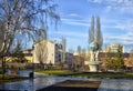 Fountain `The Lord of the world will work` in the city of Kazan in Tatarstan. Royalty Free Stock Photo