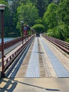 One lane bridge on Lake Junaluska`s Dam in Asheville, Haywood County, North Carolina