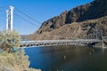 The one-lane bridge over the Deschutes River at Cove Palisades State Park in Oregon, USA Royalty Free Stock Photo