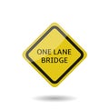 One lane bridge sign vector