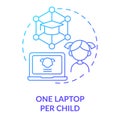 One laptop per child blue gradient concept icon Royalty Free Stock Photo