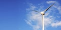 One Large Wind Turbine on a Blue Sky background. Royalty Free Stock Photo