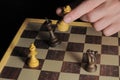 One Left Male Hand Playing Chess Royalty Free Stock Photo
