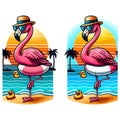 One-Legged Chill Flamingo In Paradise, Summer Vibes Only