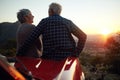 One of lifes greatest joys is to travel. a senior couple enjoying a road trip. Royalty Free Stock Photo