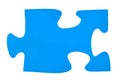 One light blue paper piece of jigsaw puzzle Royalty Free Stock Photo