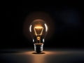 A lightbulb glowing with copy space background for creative thinking, problem solving solution, brainstorming, innovating concept