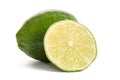 One lime with half of a juicy lime Royalty Free Stock Photo