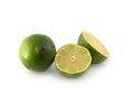 One lime and two halves Royalty Free Stock Photo