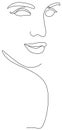 One line drawing girl profile