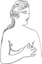 One line Aphrodite, Venus drawing sketch greek goddess sculpture